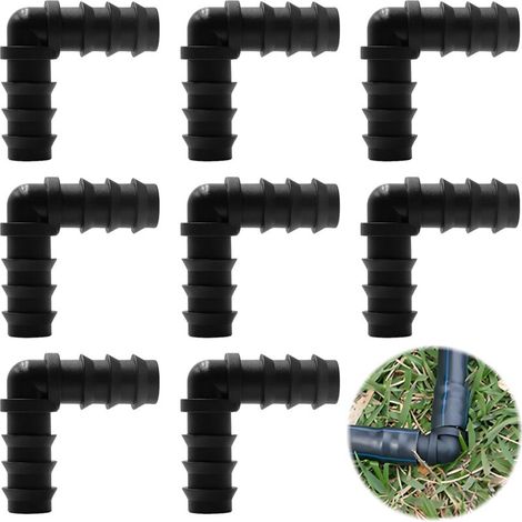 Raccordi per tubo flessibile da 16 mm – Confezione da 8 connettori robusti realizzati in plastica stampata ad alta resistenza, ideali per l'irrigazione del giardino e per uso domestico.