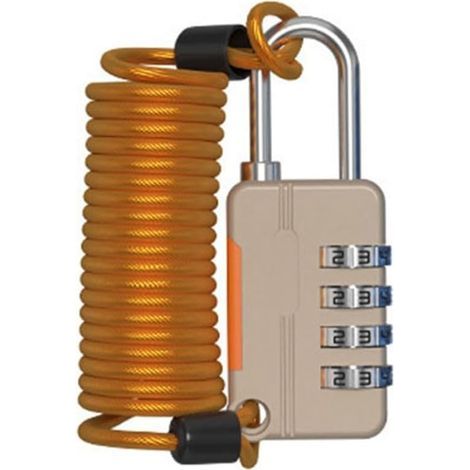 Sichern Sie Ihr Gepäck und Ihre Spinde im Fitnessstudio mit einem Kombinationsschloss mit kompaktem Diebstahlsicherungsschloss aus Metall (gold). (1/5)