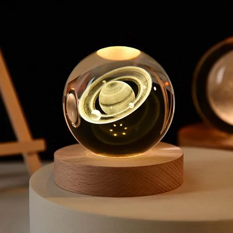 Boule de cristal 3D de 6 cm, gravée au laser, décoration de bureau pour la maison (1/2)