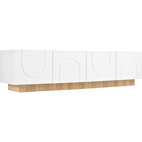 Mueble TV blanco de 170 cm con 4 puertas y almacenaje, MDF y PB (1/5)