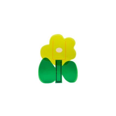 Dekorative Acrylvase – Gelbe Blume mit grünen Blättern – Attraktives Deko-Objekt für Tisch und Regal (1/5)