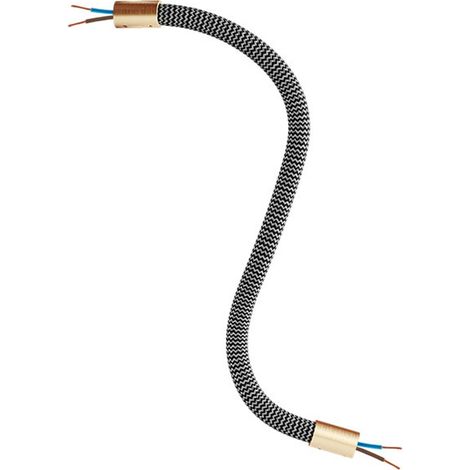 Creative-Cables Kit Creative Flex Verlängerungsschlauch (30 cm Länge, Ø 10 mm) – Stoffummantelung RZ30 in Eisenschwarz und satinierte Bronze-Oberflächen – Mit Metallendstücken und Zubehör (1/5)