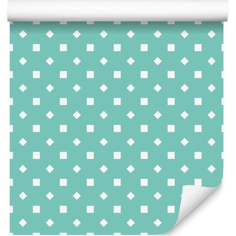 Papier peint à pois menthe et turquoise, motif marin pour salon et chambre 50x1000 cm (1/5)