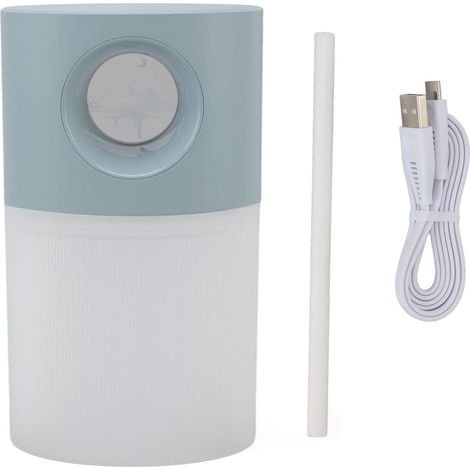 Mini humidificateur USB rechargeable silencieux 350ml bleu, brume fine portable pour bureau maison, avec veilleuse (1/5)