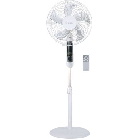 GSC – Ventilateur sur pied 50W – 3 vitesses – Minuterie jusqu'à 7,5h – Télécommande – Hauteur réglable – Débit d'air 70,98 m³/min