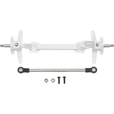 Jeu de Biellettes de Direction Avant en Alliage d'Aluminium et Acier pour Voiture RC Tamiya 1/14, Axe de Direction, Pièces de Châssis Argenté (1/5)