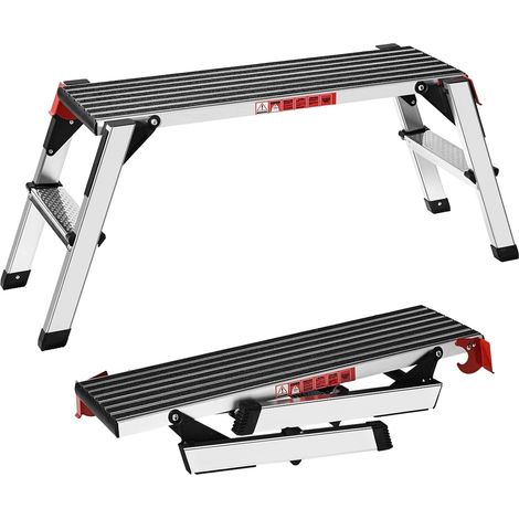 Escabeau Plateforme Aluminium, Marchepied Pliable Antidérapant Surface antidérapante, verrouillage sécurisé, 150 kg, léger et compact, idéal pour maison, garage et bricolage (1/5)
