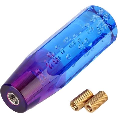 Pomello del cambio universale bicolore a bolla di cristallo, con filettatura da 8 mm e 10 mm (viola e blu, 1 pezzo) (1/5)