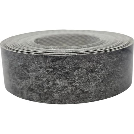 1x Bande de Chant Thermocollant 21mm x 5m Epaisseur 0,50mm Mélaminé Facile à Appliquer Bricolage Étagère Meuble Panneau Bois Durable, Granit Foncé (1/3)