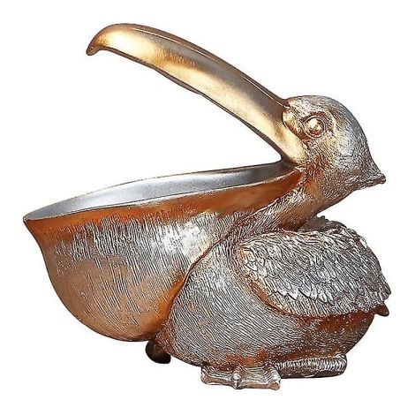 Coffre-fort décoratif Toucan Pélican Statue Oiseau Argent Rangement Clés Animaux Figurine Ornement (1/5)