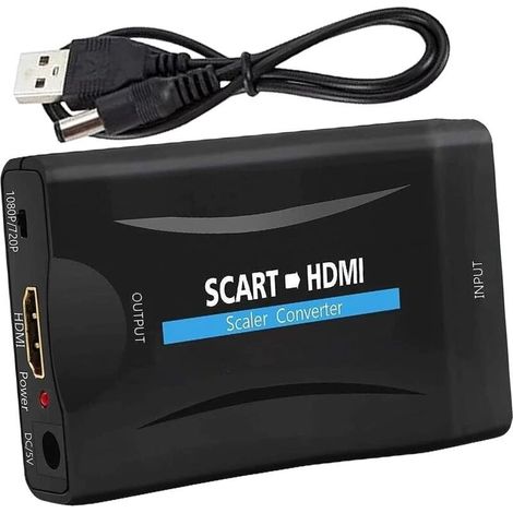 Scart vers Hdmi Convertisseur Péritel vers HDMI Adaptateur Péritel vers HDMI Scart to Hdmi Audio Vidéo Support HD 720p/1080p pour Proiettore Monitor HDTV STB VHS Xbox PS3 Sky Blu-ray Dvd Wii TV VCR (1/5)