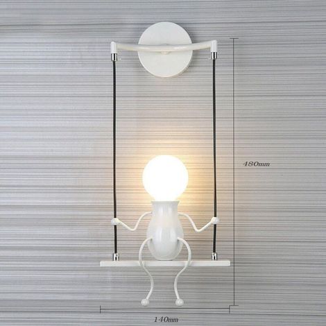 Moderne lampe murale petite personne – Design créatif E27 – Blanc – Parfaite pour pièce à vivre, hall d'entrée ou zone nuit