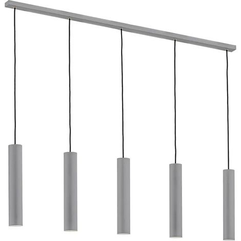 [GEBRAUCHT] B-Ware Hängeleuchte Brenta Pendelleuchte Grau Stahl Gu10 Led Lampe 110 Cm 5 Flammig