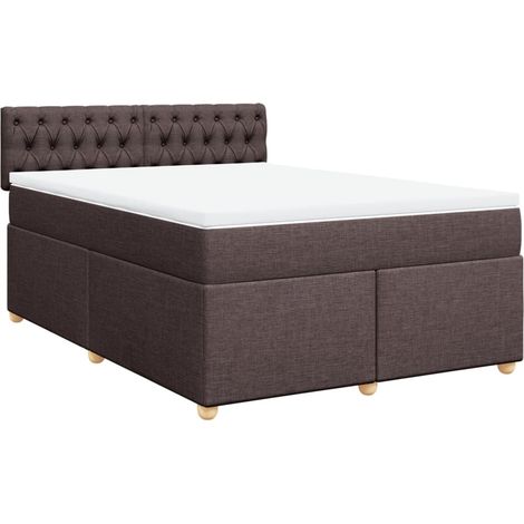 Maison Exclusive - Sommier à lattes de lit avec matelas Marron foncé 160x200 cm (1/5)