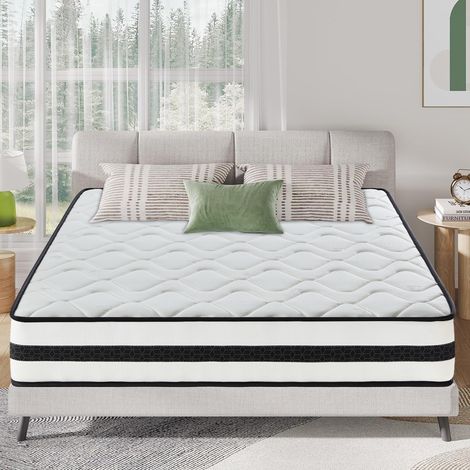Yidatong – Matelas hybride 140x190 cm – Épaisseur 22 cm – Mousse à mémoire de forme + latex bleu – 7 zones de soutien – Tissu Oeko-Tex respirant (1/5)