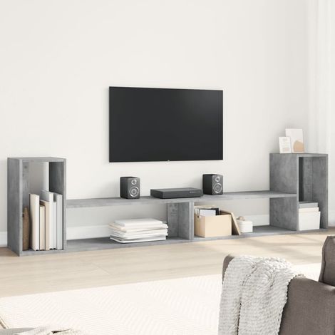 Mobili TV Muro 2pz Grigio Cemento 100x30x50cm Legno Multistrato (1/5)