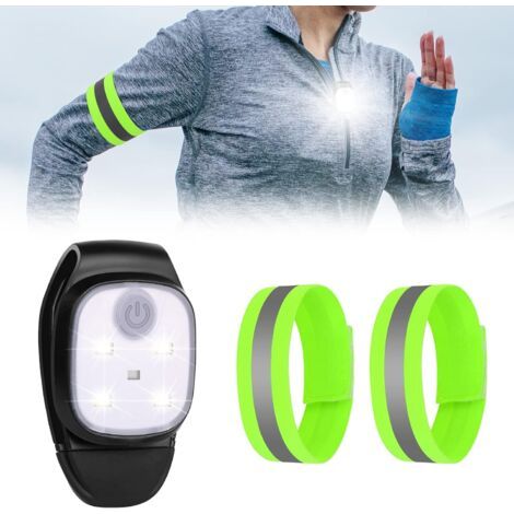 QORVA-Lumières de Course à Clip, Lampe de Course à 4 Modes d'éclairage Nuit Extérieur LED Rechargeable USB + 2pcs Bande Réfléchissante, Sécurité Phares LED pour Course Promenades de Chie (1/5)