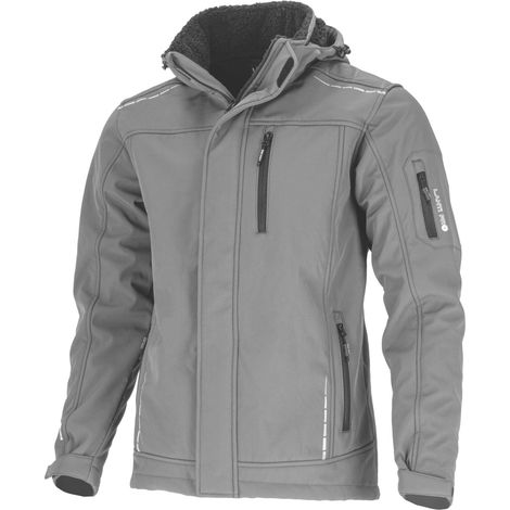 Veste softshell à capuche, isolée, grise, taille 3XL, CE, Lahti (1/5)