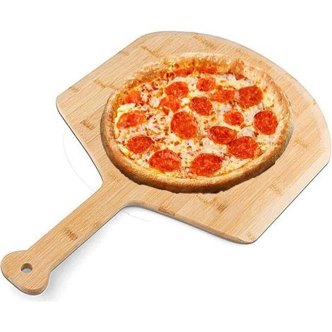 Vtizikl à Pizza pour Four, Bambou de Qualité Spatule Pour une Base Croustillante et une Juteuse - LéGer Facile à Utiliser pour Une Pizza Maison Professionnelle (1/5)