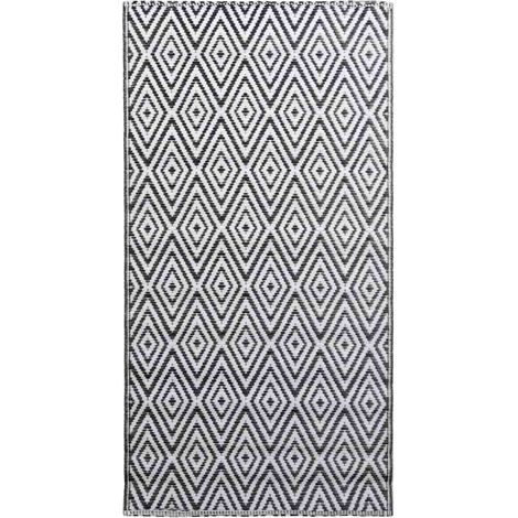 Maison Exclusive - Outdoor-Teppich ARAKIL Weiß und Schwarz 120x18 (1/5)