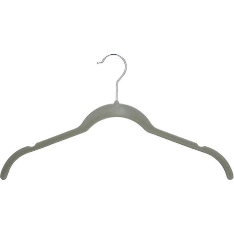 Basics 10er-Pack Samt-Hemden-/Kleiderbügel, Grau (1/5)