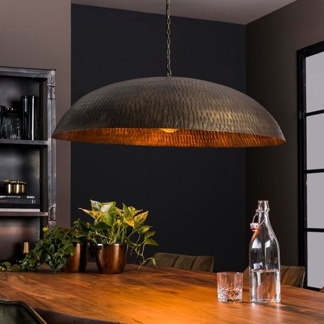 Suspension industrielle gamelle ronde en métal 90cm KELLY (1/5)