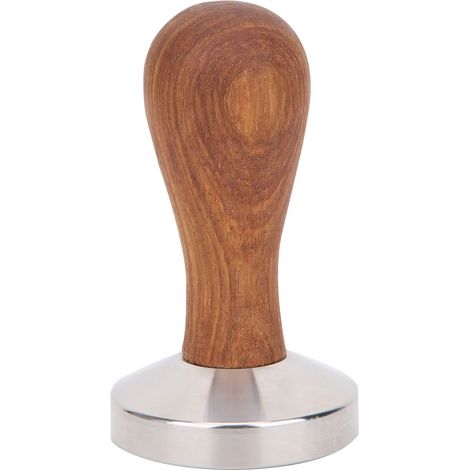 Tasseur à café pour expresso, 58 mm, en acier inoxydable, bois, avec manche en bois, couleur bois.-AquaForge (1/5)