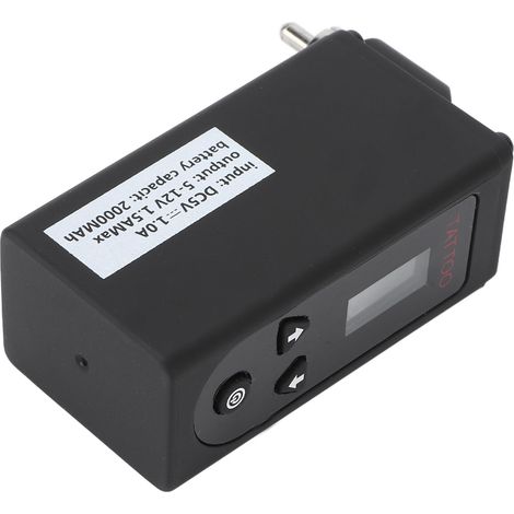 Alimentation Tattoo Sans Fil, Écran LCD, 8V, Autonomie 10h, Régulateur de Tension Réglable, Connectique RCA (1/5)
