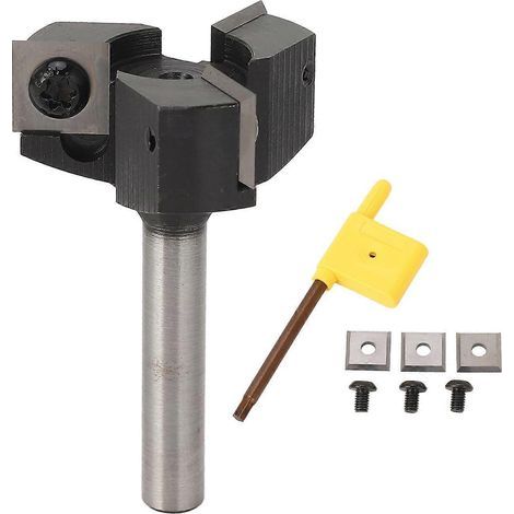 Fraise à surfacer Spoilboard, queue de 8 mm, 3 dents, diamètre de coupe de 38 mm (1 1/2 pouce), sans jeu, rabot à bois (1/4)
