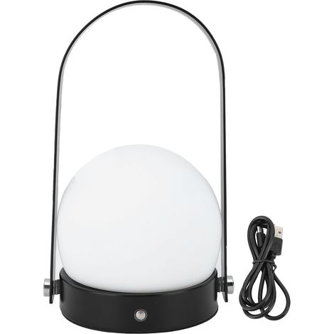 Lanterne LED portable, 3 températures de couleur, intensité variable, lampe de table rechargeable pour chambre, intérieur et extérieur, noir (1/5)