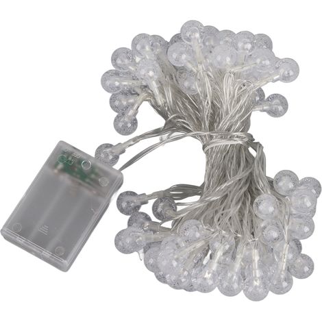 Guirlande lumineuse à piles, 80 LED colorées, étanche IP66, pour décorations de Noël et de fêtes, 10 mètres, 3 piles incluses (1/2)