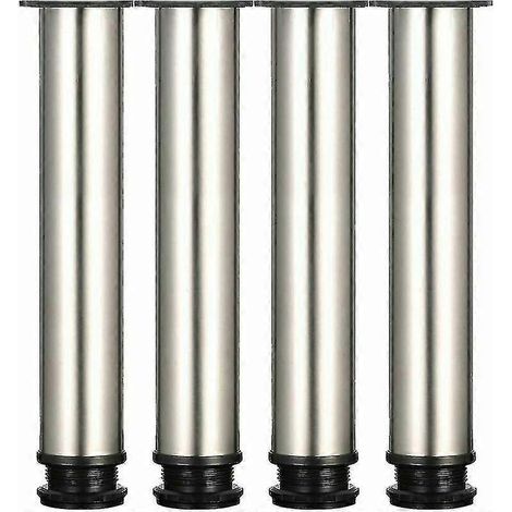 4. Pieds réglables, hauteur 300 mm, pieds de meubles, de tables et d'armoires renforcés, en acier inoxydable brossé, réglables en hauteur de 0 à 15 mm, équipés de fixations en acier inoxydable... (1/5)