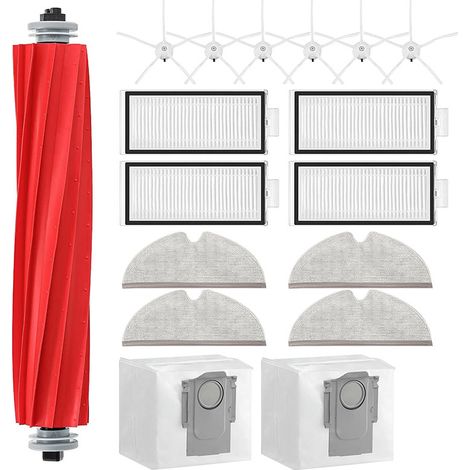 Zubehörset für Roborock Q7, Q7+, Q7 Max, Q7 Max+ Roboterstaubsauger, 1 Rollenbürste, 4 Filter, 4 Wischpads, 6 Seitenbürsten, 2 Staubbeutel, Ersatzteile, Absaugung (1/5)
