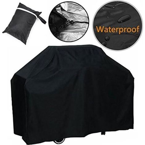 Housse de Protection Barbecue - Imperméable - Anti-UV - Polyester - Noir - 145x61x117cm (1/4)