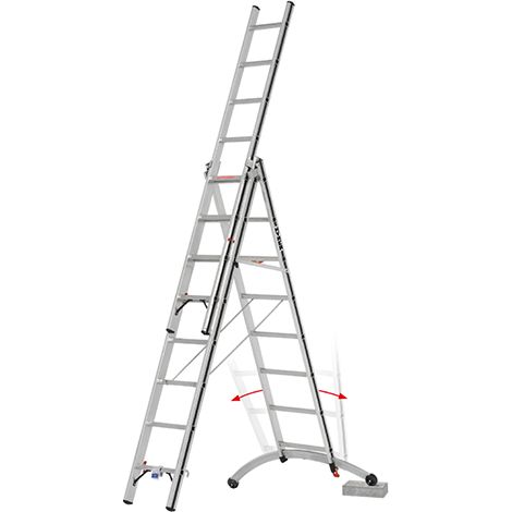 Mehrzweckleiter 3x10 Sprossen - Länge ausgefahren 6.62m - 7024730 (1/4)