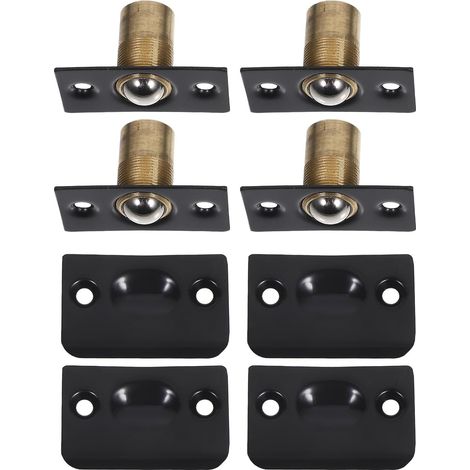 Butée à bille réglable en acier inoxydable, lot de 4 avec gâche (1/5)