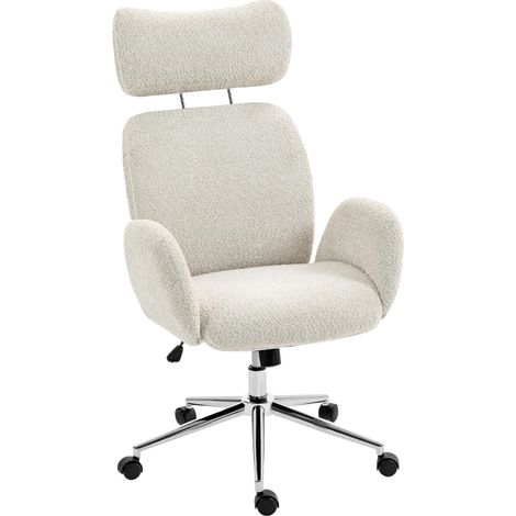 Silla de oficina ergonómica con reposacabezas ajustable y función reclinable gris claro (1/5)
