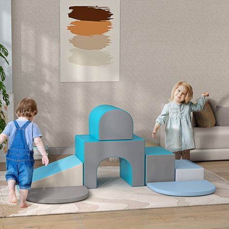 Parcours de motricité bébé 7 pièces, module en mousse EPE pour enfants, tapis d'éveil sensoriel multicolore, jeu d'équilibre et de développement moteur pour tout-petits (1/5)