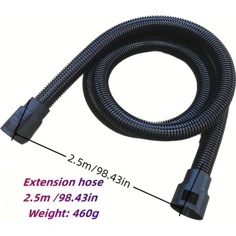 Tuyau d'aspiration flexible en plastique de 2,5 m ou 3,5 m (1 jeu). Compatible avec les aspirateurs Kärcher (modèles WD1, WD2, WD3, WD4, WD5 et WD6). Rallonges incluses. (1/4)