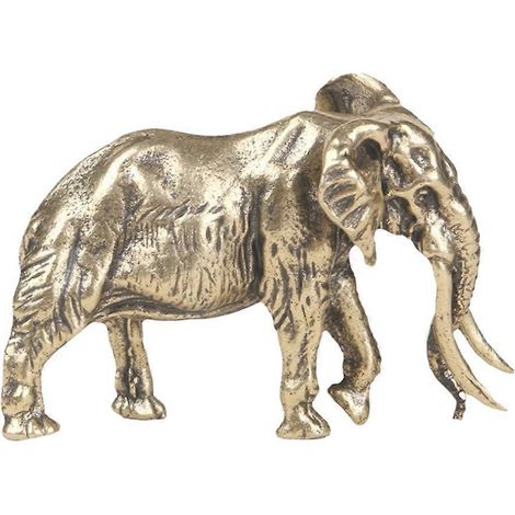 Mascotte en laiton Mammoth Decor, statue d'éléphant, figurine d'éléphant de bureau, sculpture animale-4.80X3.40X2.30CM-Golden (1/4)