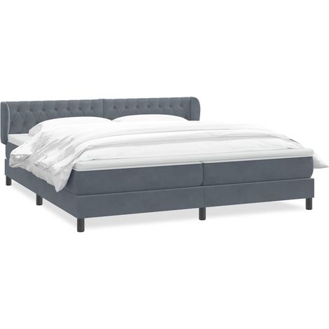 Maison Exclusive - Boxspringbett mit Matratzen Dunkelgrau 180x210