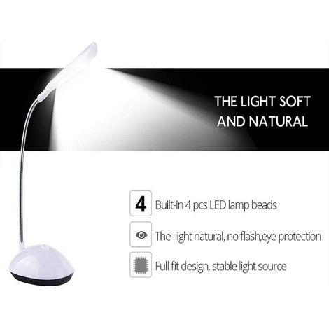 LED-Schreibtischlampe, 360° drehbar, Leselampe, tragbar, augenschonend (1/5)
