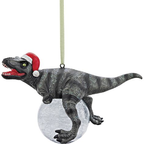 Design Toscano Ornamento dell'albero di Natale - Blitzer Il T Rex con Santa Hat Holiday Ornament - Dinosaur Figure (1/5)