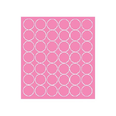 Adesivi circolari da 3 cm, adesivi circolari a pois, 42 pezzi, rosa lucido