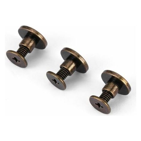 Lot de 20 rivets en cuir double capuchon – Cuivre nickelé résistant à la corrosion – Pour décoration et reliure – 9x5 cm (1/5)