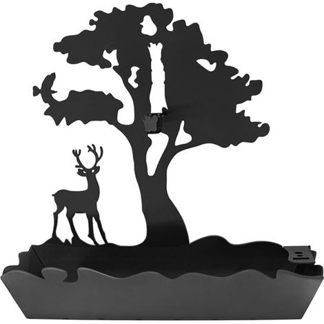 Porta incenso a spirale in metallo nero con silhouette di albero,Porta incenso decorativo e sicuro con posacenere per uso interno ed esterno (1/5)
