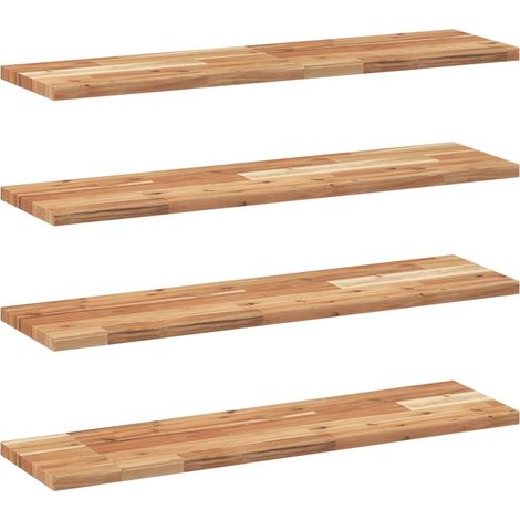 Mensole da Parete 4 pz 100x20x2 cm Legno Acacia Rifinito a Olio vidaXL (1/5)