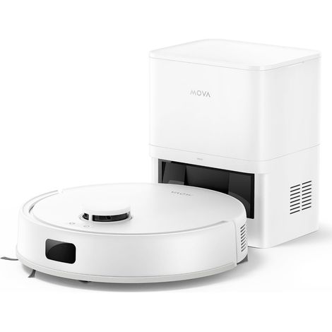 Dreame MOVA E20 Plus – Robot aspirapolvere lavapavimenti 5000 Pa, navigazione LDS intelligente, funzione 2-in-1, design moderno, bianco