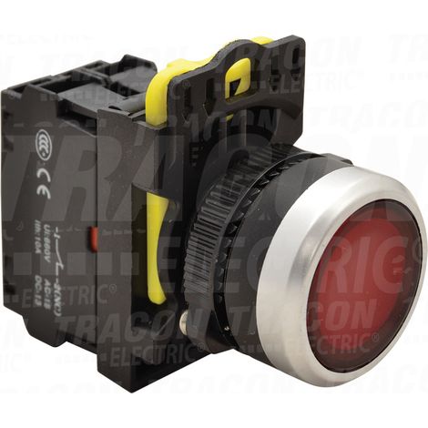 Botón con retroiluminación, rojo 1xNC, 5A/230V IP65, LED (1/2)