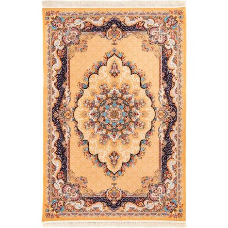 Tapis persan Aayan  - 150x100cm, Rectangular - 100% Acrylique - Tissé - Marron